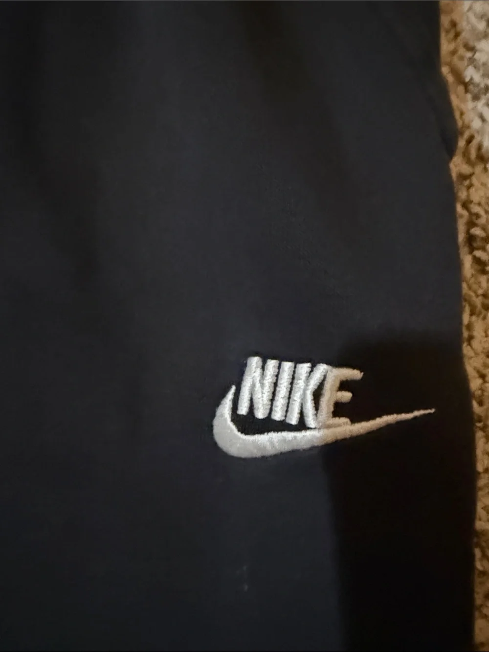 Nike Kids size L Black Jogger Sweatpants with White Swoosh